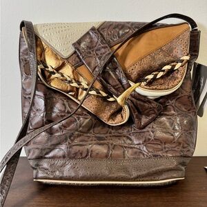 Vintage Fifth Avenue Brown and Tan Shoulder Bag